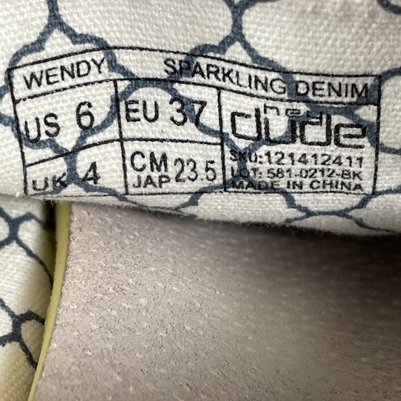 Hey Dude Wendy Womens Size 6 Shoes Sparkling Denim Blue Moc Toe Comfort Slip On - Picture 13 of 13